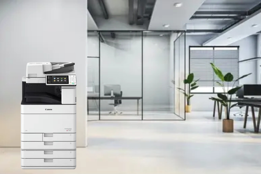 Modern office environment with Canon printer